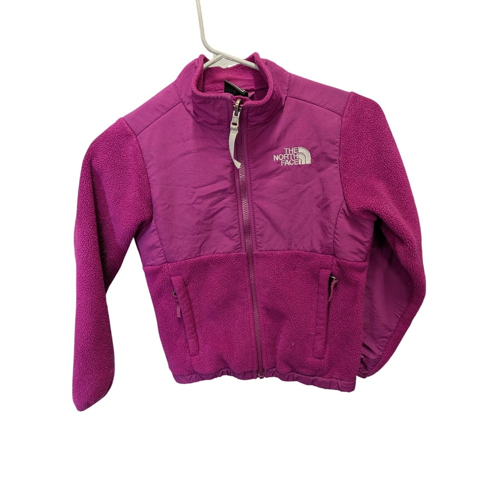 The North Face Girls Denali Full Zip Fleece Jacket Magenta Purple Size 6
